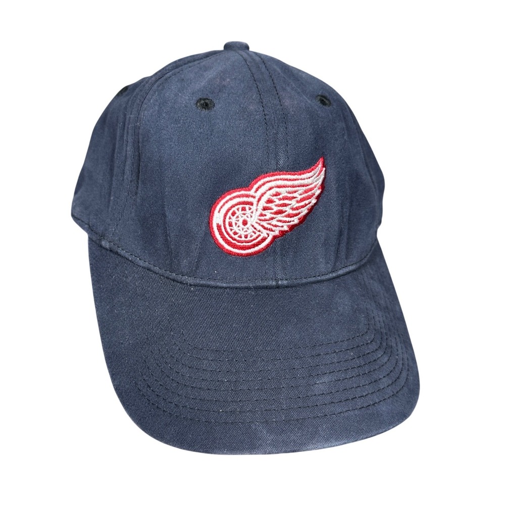VTG Detroit Red Wings‎ NHL Navy Blue Embroidered Logo Hockey Hat Cap Mens OSFM